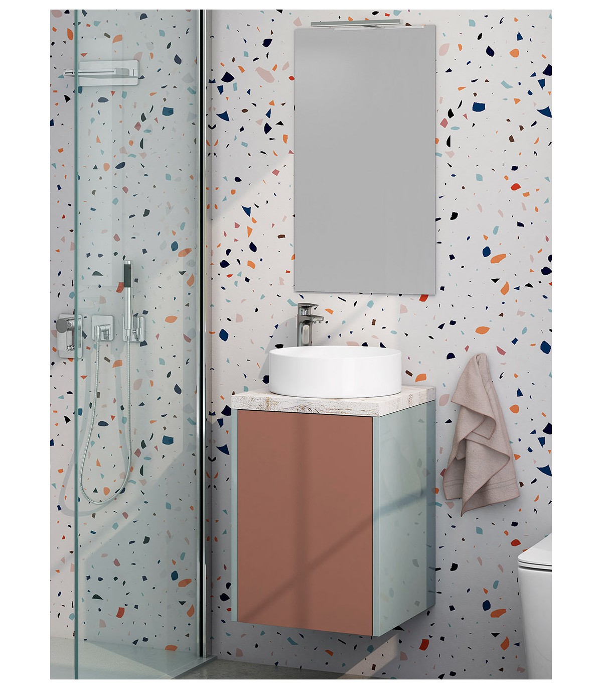 Armario alto de baño 43 x 35 x 160 cm color blanco